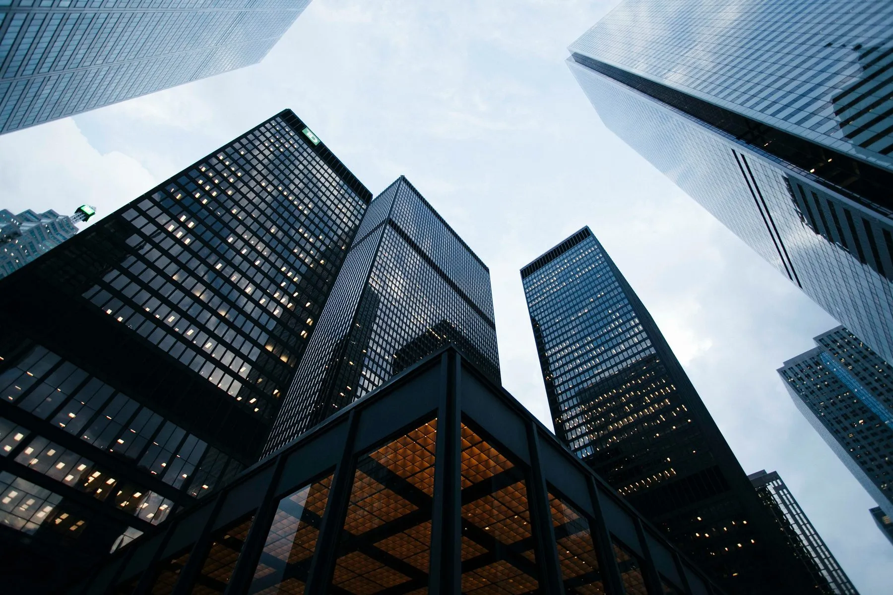 Architectural view of modern urban towers, representing institutional infrastructure